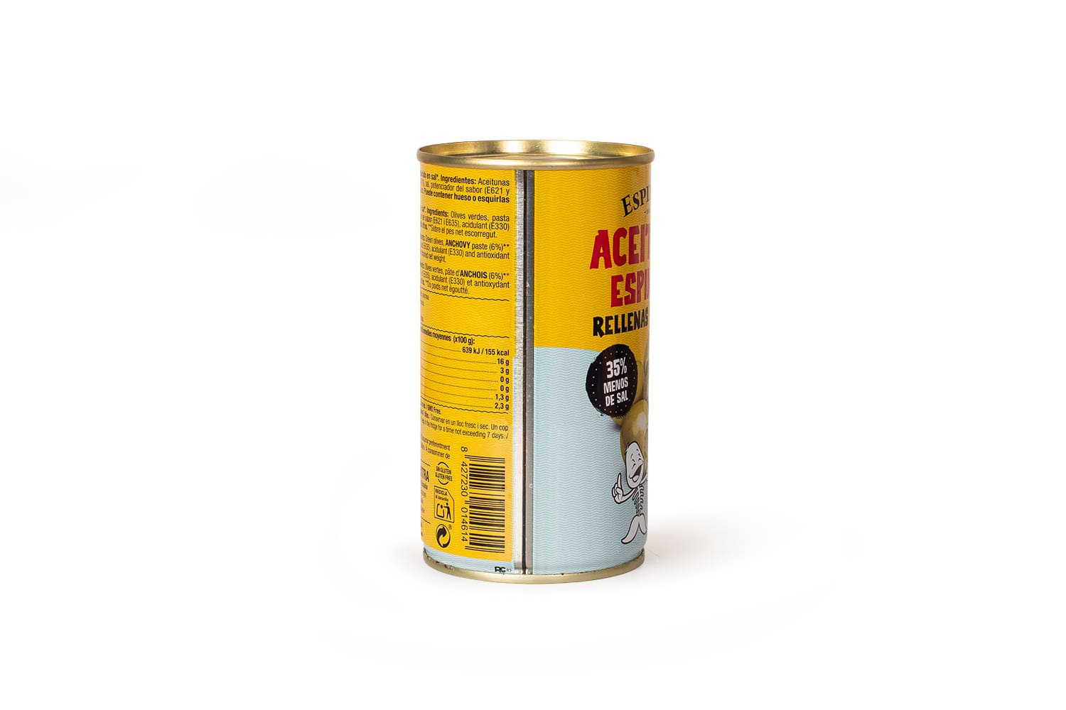 Aceitunas Espinaler rellenas de anchoa bajas en sal (350gr) - Imagen 2