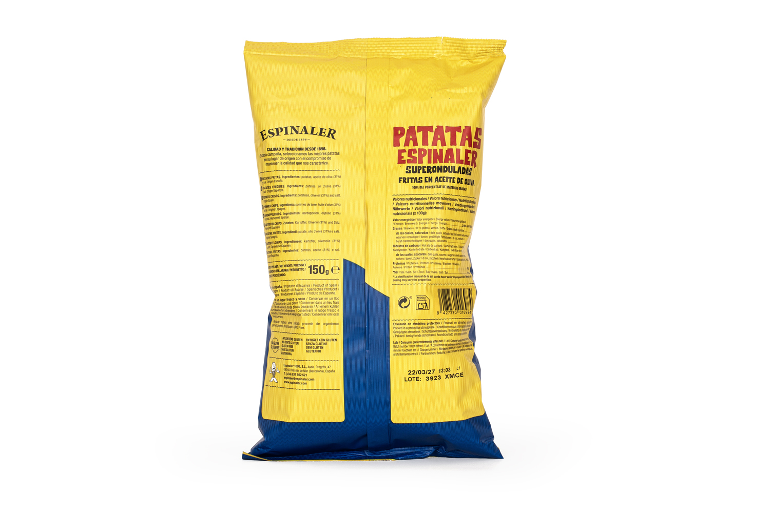 Patates Fregides Superondulades Espinaler 150g - Imatge 2